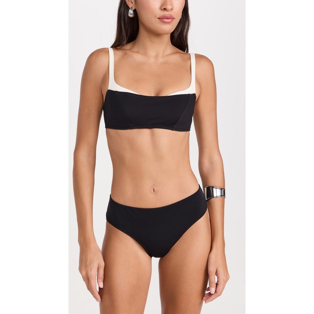 NWT Reformation Tossa Bikini Top & Evora Bikini Bottom Set Small S Black White